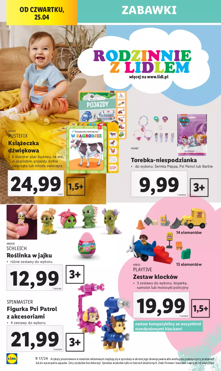 Gazetka promocyjna Lidl - GAZETKA - ważna 22.04 do 28.04.2024 - strona 34 - produkty: Amol, Barbie, Inka, Parka, Pojazd, Psi Patrol, Samolot, Schleich, Torebka, Zwierzęta