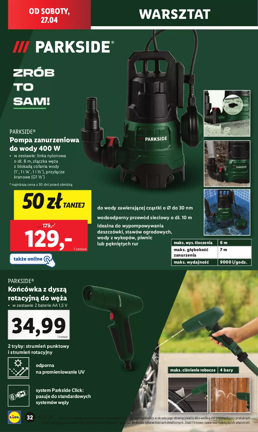 Gazetka promocyjna Lidl - GAZETKA - ważna 22.04 do 28.04.2024 - strona 36 - produkty: Fa, Inka, Parkside, Por, Przewód, Rum