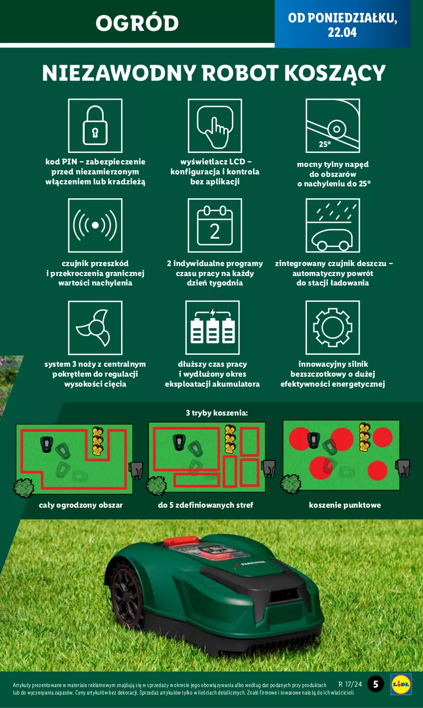 Gazetka promocyjna Lidl - GAZETKA - ważna 22.04 do 28.04.2024 - strona 7 - produkty: Akumulator, Gra, Kosz, Noż, Ogród, Piec, Robot, Sok