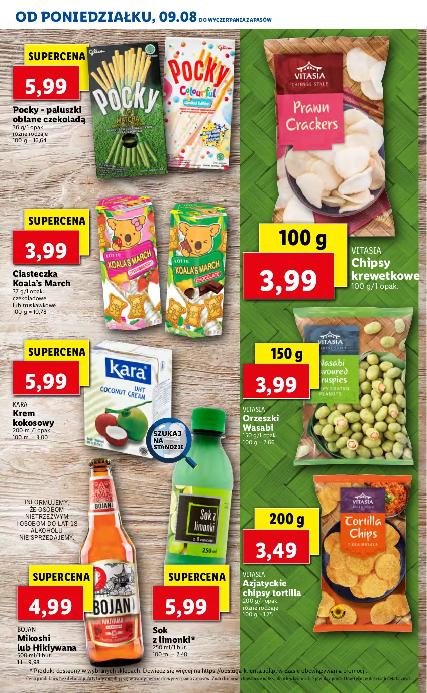 Gazetka promocyjna Lidl - KATALOG Z OFERTĄ VITASIA OD 09.08 - ważna 09.08 do 13.08.2021 - strona 21 - produkty: Chipsy, Kokos, Orzeszki, Sok, Tortilla, Wasa