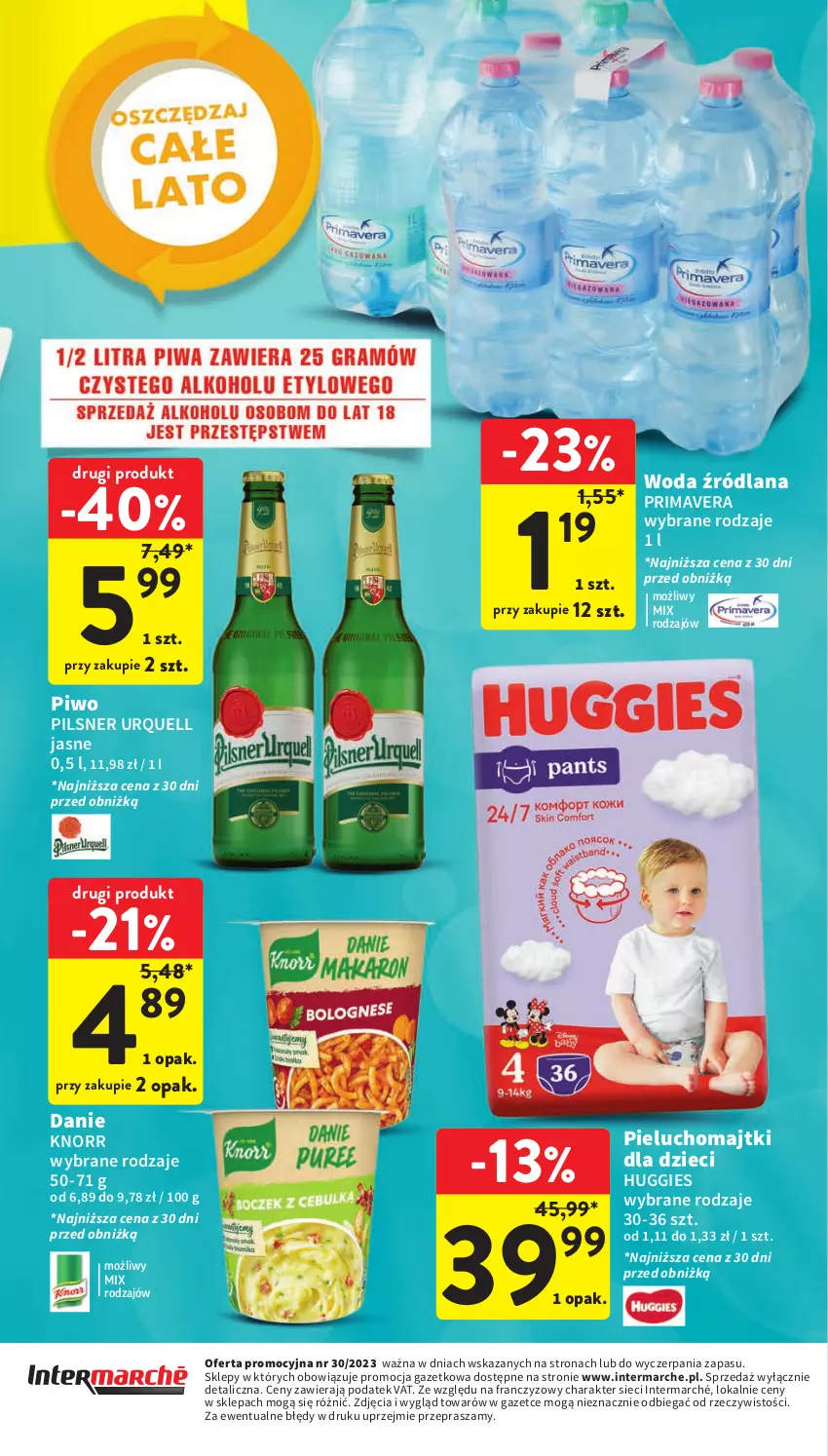 Gazetka promocyjna Intermarche - Gazetka Intermarche - ważna 27.07 do 02.08.2023 - strona 39 - produkty: Dzieci, Huggies, Knorr, LANA, Majtki, Pieluchomajtki, Pilsner Urquell, Piwo, Prima, Primavera, Woda