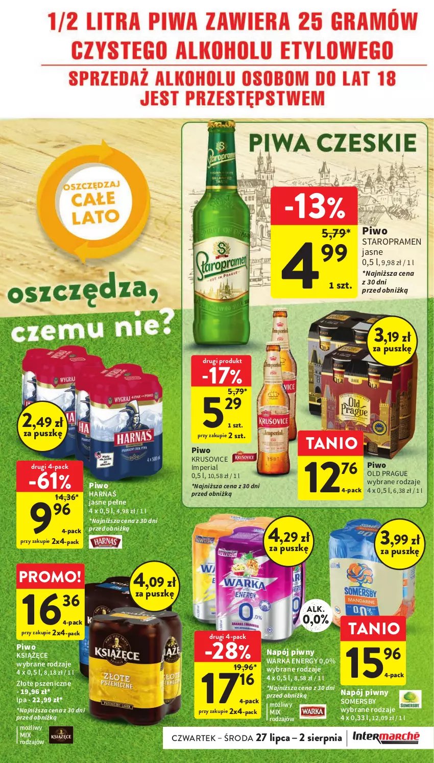 Gazetka promocyjna Intermarche - Gazetka Intermarche - ważna 27.07 do 02.08.2023 - strona 5 - produkty: Harnaś, Książęce, Napój, Piwo, Somersby, Warka