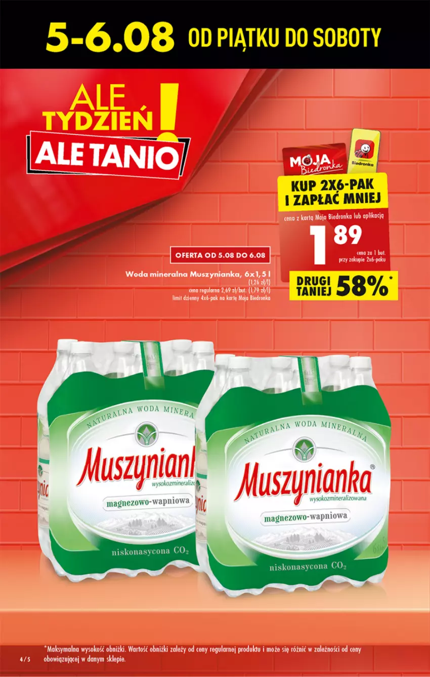 Gazetka promocyjna Biedronka - W tym tygodniu - ważna 04.08 do 10.08.2022 - strona 4 - produkty: Dron, Mus, Muszynianka, Sok, Woda, Woda mineralna