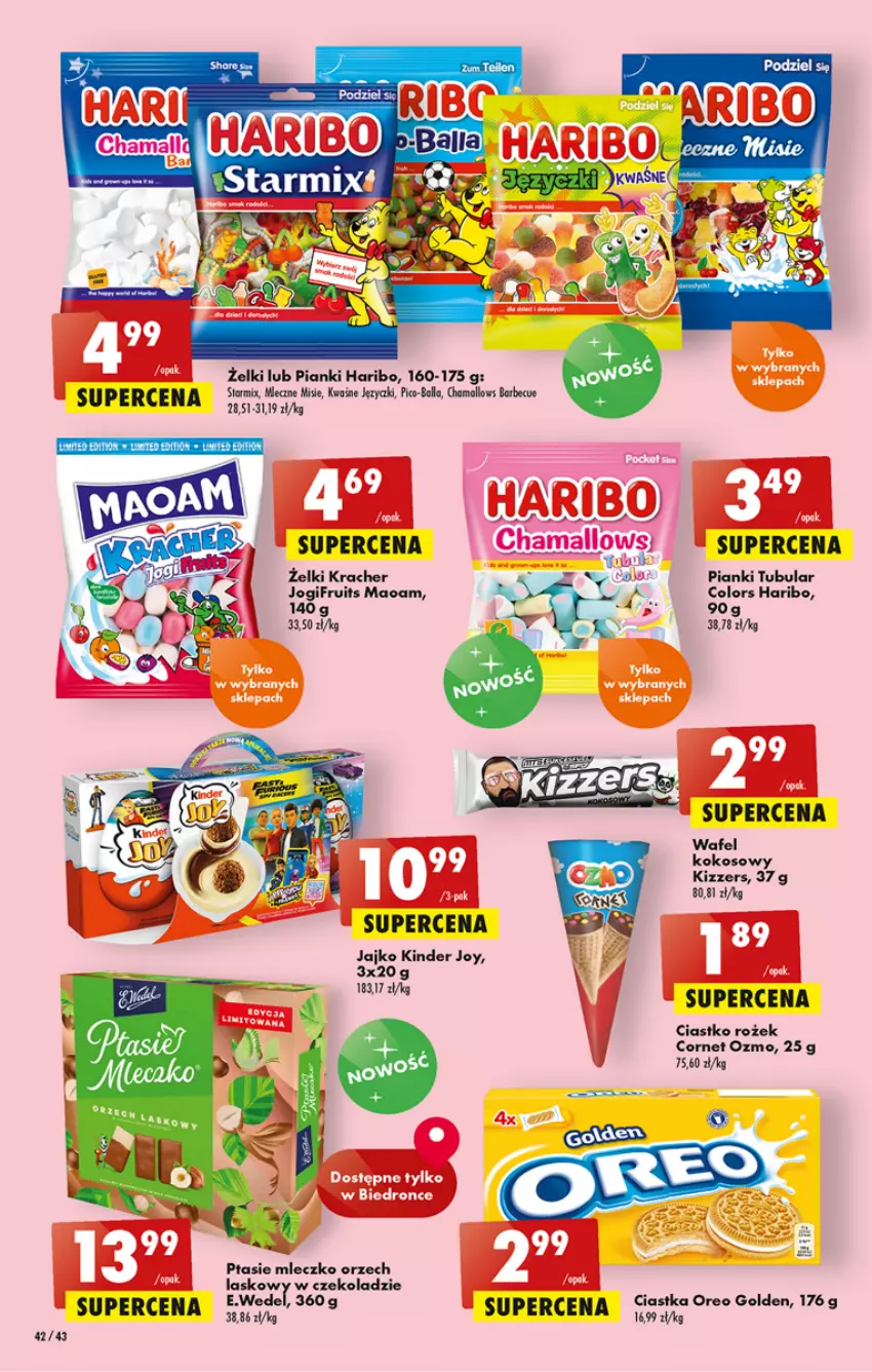 Gazetka promocyjna Biedronka - W tym tygodniu - ważna 04.08 do 10.08.2022 - strona 42 - produkty: Haribo, Kinder, Kokos, Lack, Oreo, SEKO