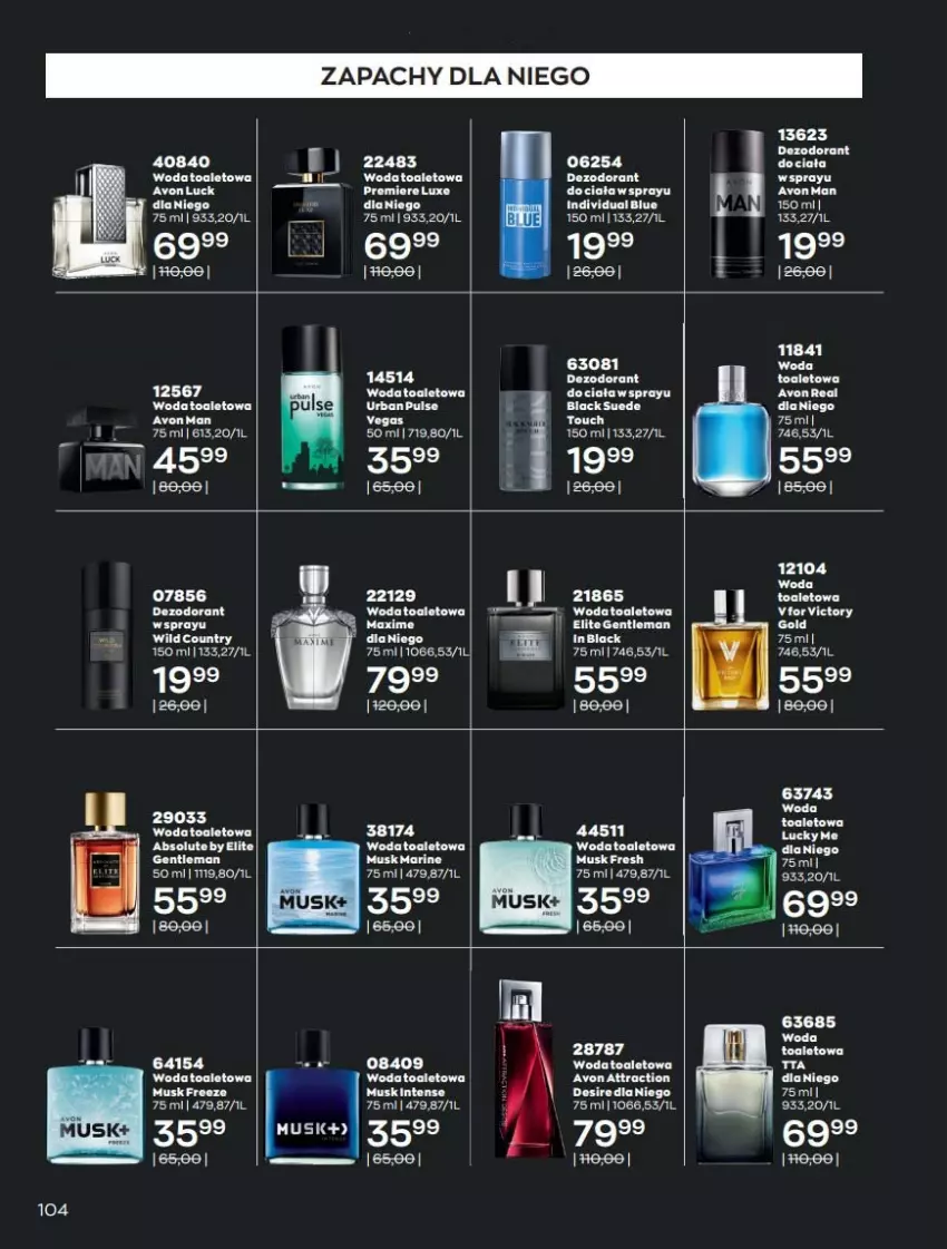 Gazetka promocyjna Avon - Lipiec - ważna 01.07 do 31.07.2021 - strona 104 - produkty: Absolut, Dezodorant, Fa, Lack, Mus, Premiere, Woda, Woda toaletowa