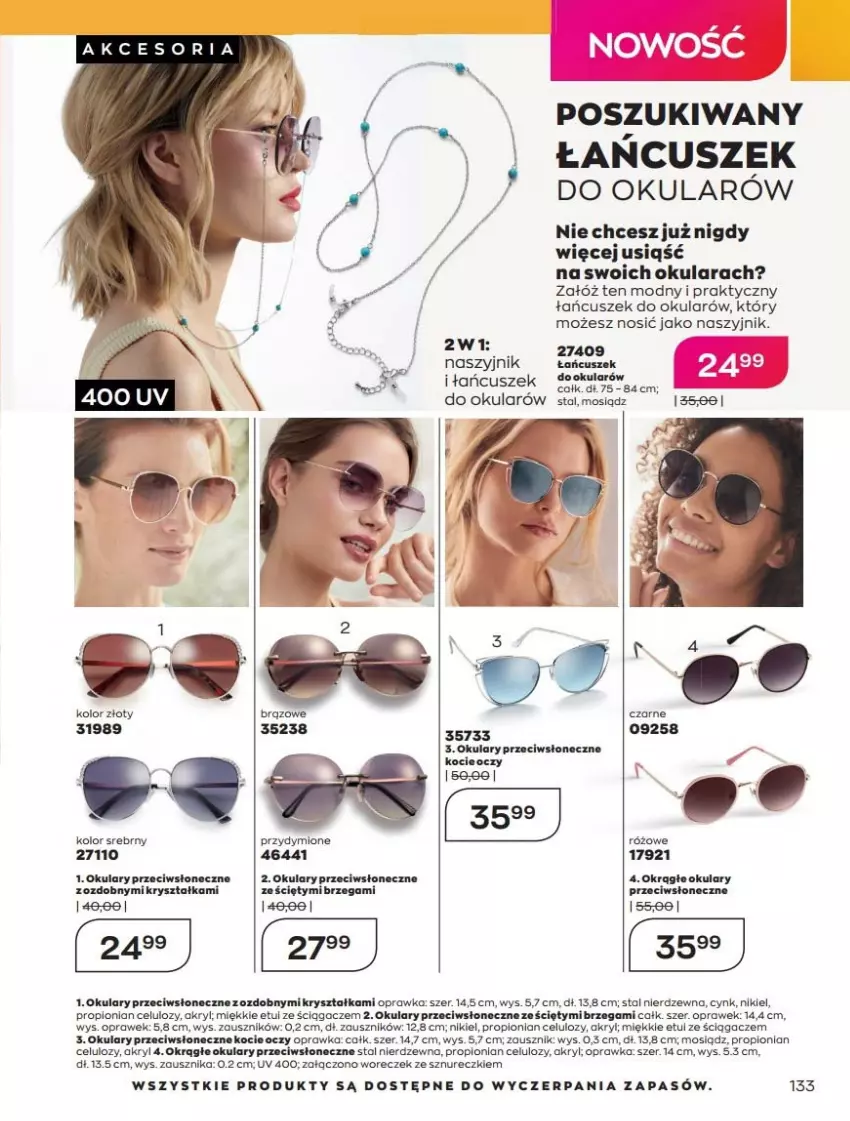 Gazetka promocyjna Avon - Lipiec - ważna 01.07 do 31.07.2021 - strona 133 - produkty: Cynk, Koc, Naszyjnik, O nas, Woreczek