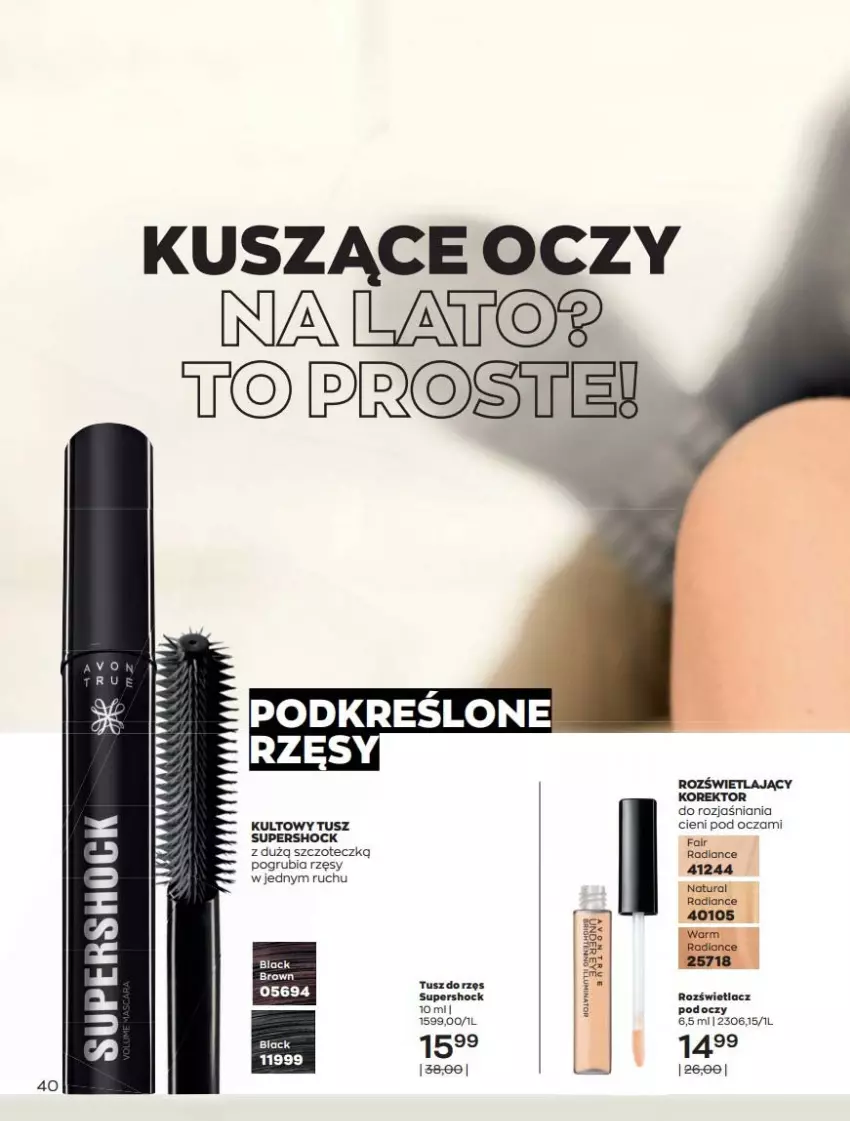 Gazetka promocyjna Avon - Lipiec - ważna 01.07 do 31.07.2021 - strona 40 - produkty: Fa, Rozświetlacz, Tusz