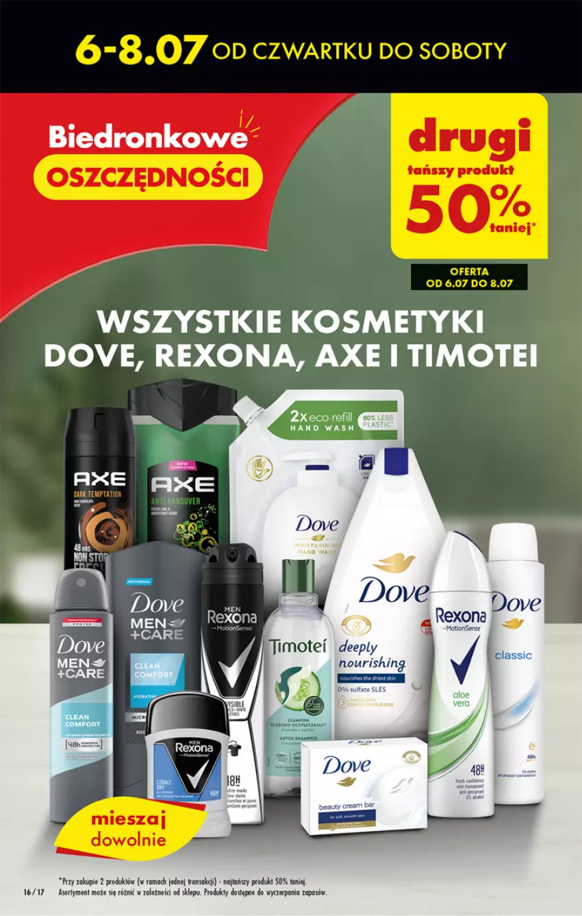 Gazetka promocyjna Biedronka - Od czwartku - ważna 13.07 do 19.07.2023 - strona 16 - produkty: Dove, Dron, Rama, Rexona