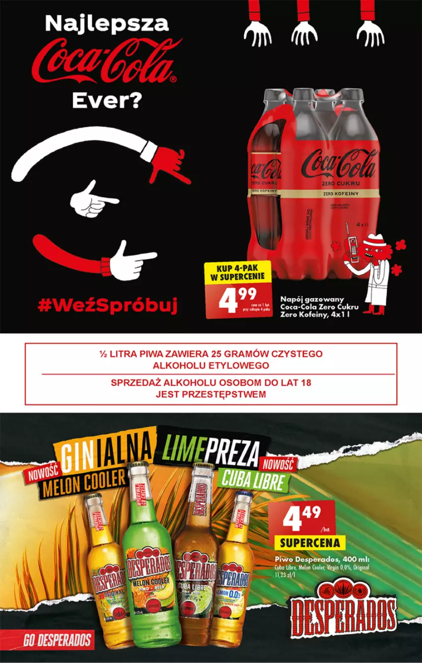 Gazetka promocyjna Biedronka - Od czwartku - ważna 13.07 do 19.07.2023 - strona 47 - produkty: Desperados, Gin, Gra, Melon, Napój, Napój gazowany, Piwa, Piwo