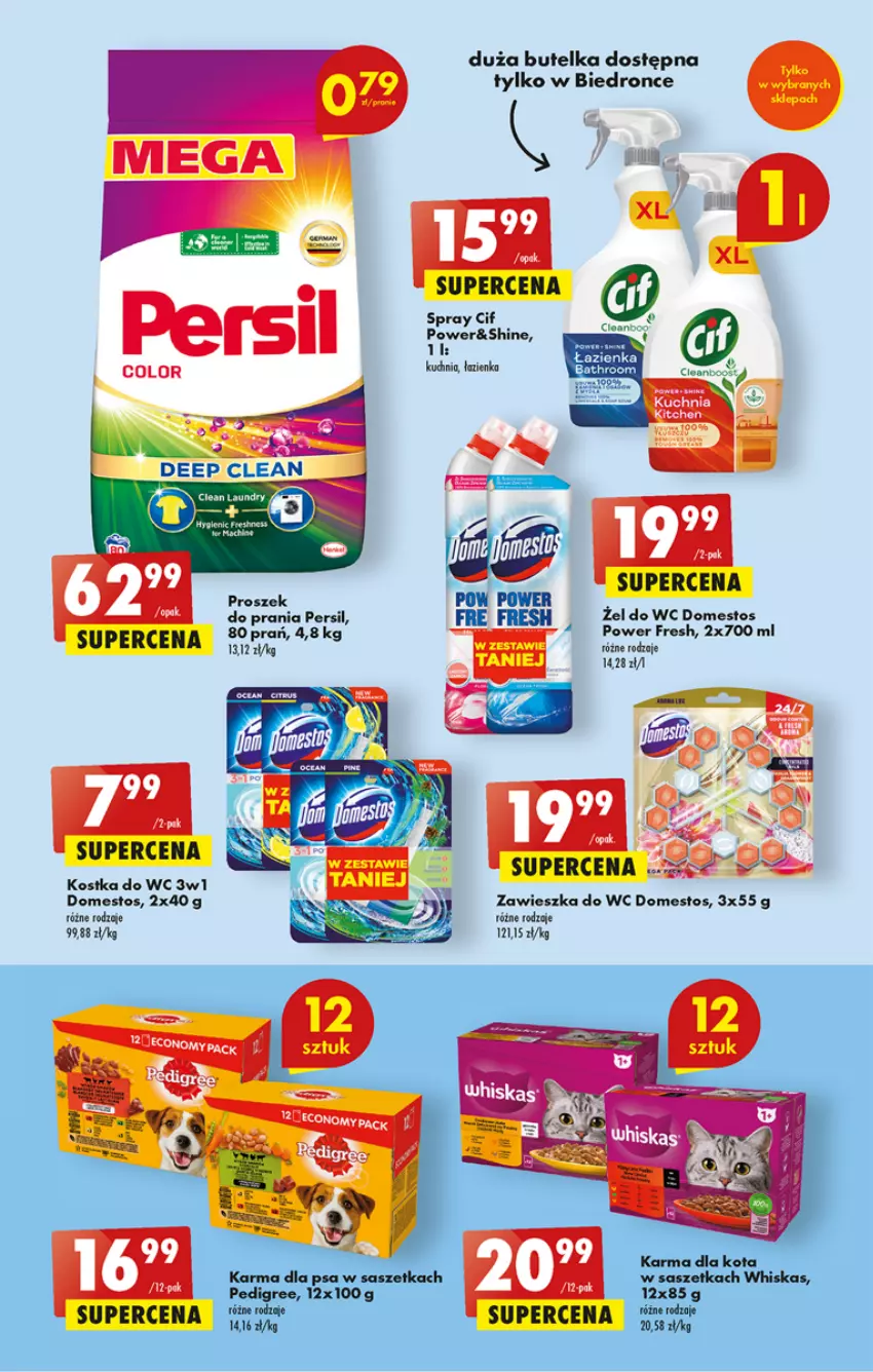 Gazetka promocyjna Biedronka - Od czwartku - ważna 13.07 do 19.07.2023 - strona 55 - produkty: Cif, Domestos, Dron, Kostka do wc, Kuchnia, Pedigree, Persil, Whiskas, Zawieszka do wc