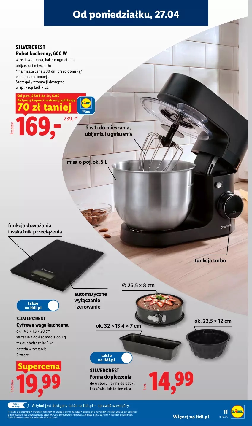 Gazetka promocyjna Lidl - Katalog ważny od 27.04 - ważna 27.04 do 02.05.2026 - strona 13 - produkty: Bateria, Forma do pieczenia, Keksówka, Mieszadło, Piec, Robot, Silvercrest, Tortownica, Waga