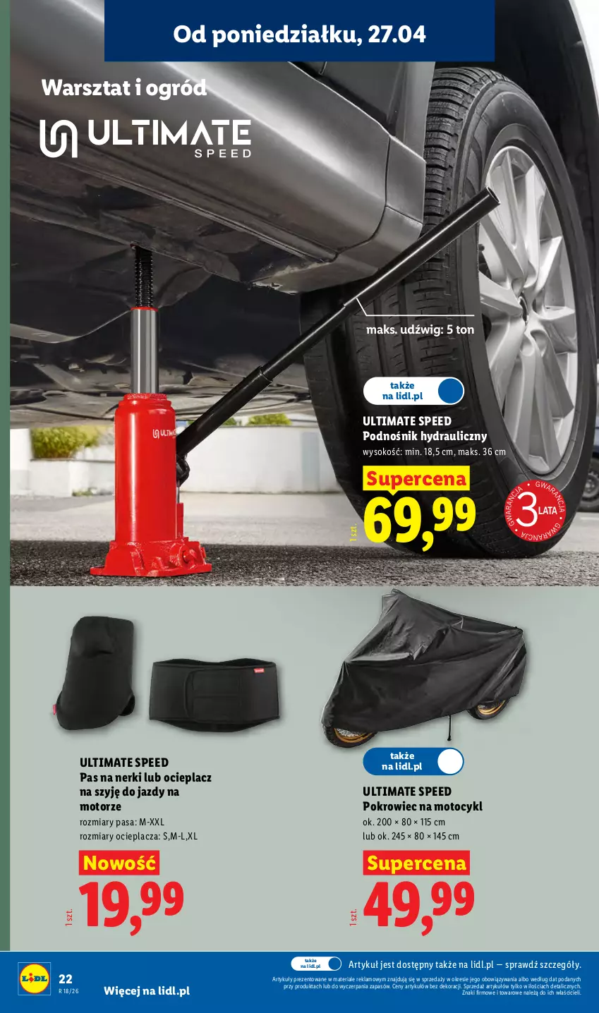 Gazetka promocyjna Lidl - Katalog ważny od 27.04 - ważna 27.04 do 02.05.2026 - strona 24 - produkty: Dźwig, Ogród, Pokrowiec, Pokrowiec na motocykl, Sok