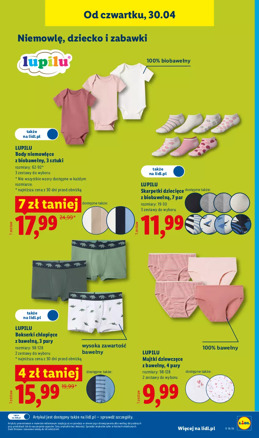 Gazetka promocyjna Lidl - Katalog ważny od 27.04 - ważna 27.04 do 02.05.2026 - strona 38 - produkty: Body, Bokserki, Dzieci, Karp, Majtki, Ser, Skarpetki, Sok