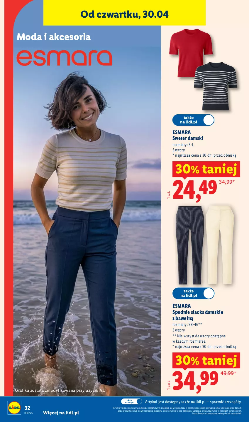 Gazetka promocyjna Lidl - Katalog ważny od 27.04 - ważna 27.04 do 02.05.2026 - strona 40 - produkty: Gra, Grafika, Lack, Moda, Spodnie, Sweter