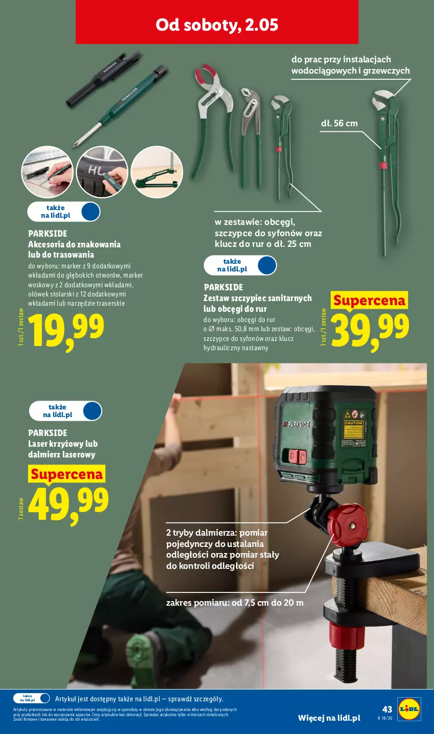 Gazetka promocyjna Lidl - Katalog ważny od 27.04 - ważna 27.04 do 02.05.2026 - strona 51 - produkty: Laser krzyżowy, Marker, Parkside, Piec, Ser, Syfon, Szczypce