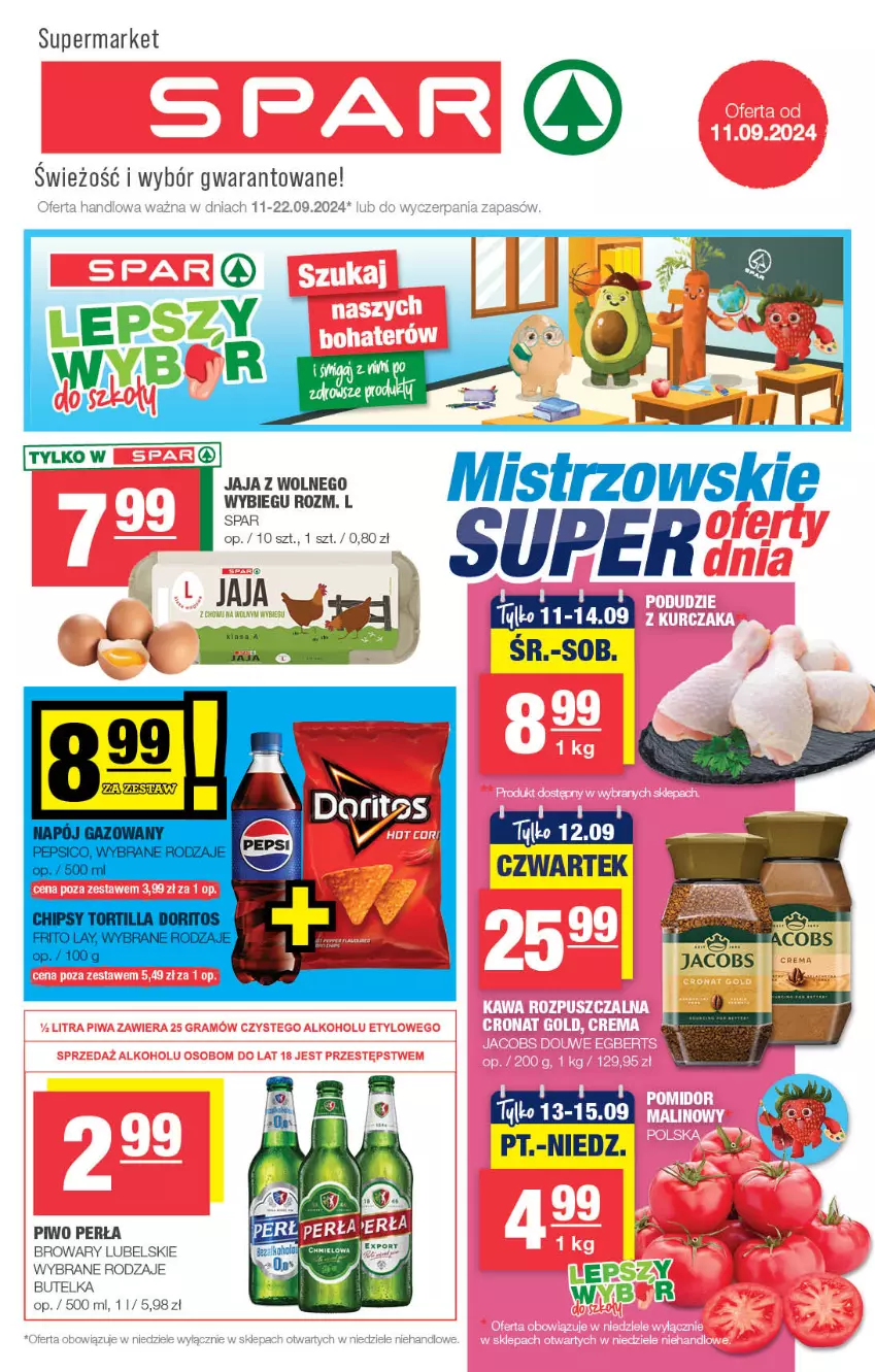 Gazetka promocyjna Spar - Spar - ważna 08.09 do 18.09.2024 - strona 1 - produkty: Jacobs, Perła, Piwo