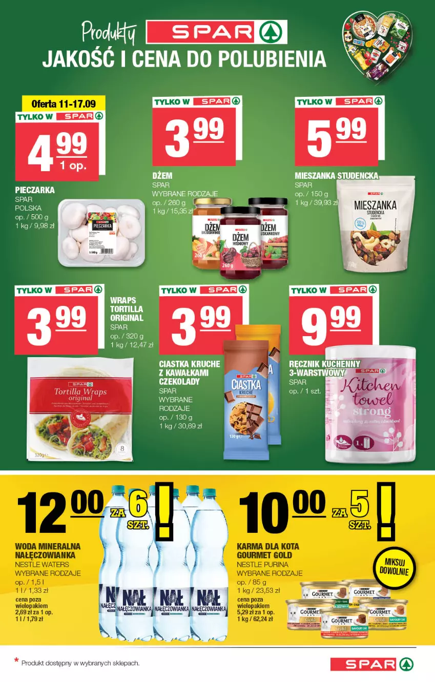 Gazetka promocyjna Spar - Spar - ważna 08.09 do 18.09.2024 - strona 5 - produkty: Ciastka, Dżem, Gin, Kawa, Nałęczowianka, Ręcznik, Ręcznik kuchenny, Tortilla