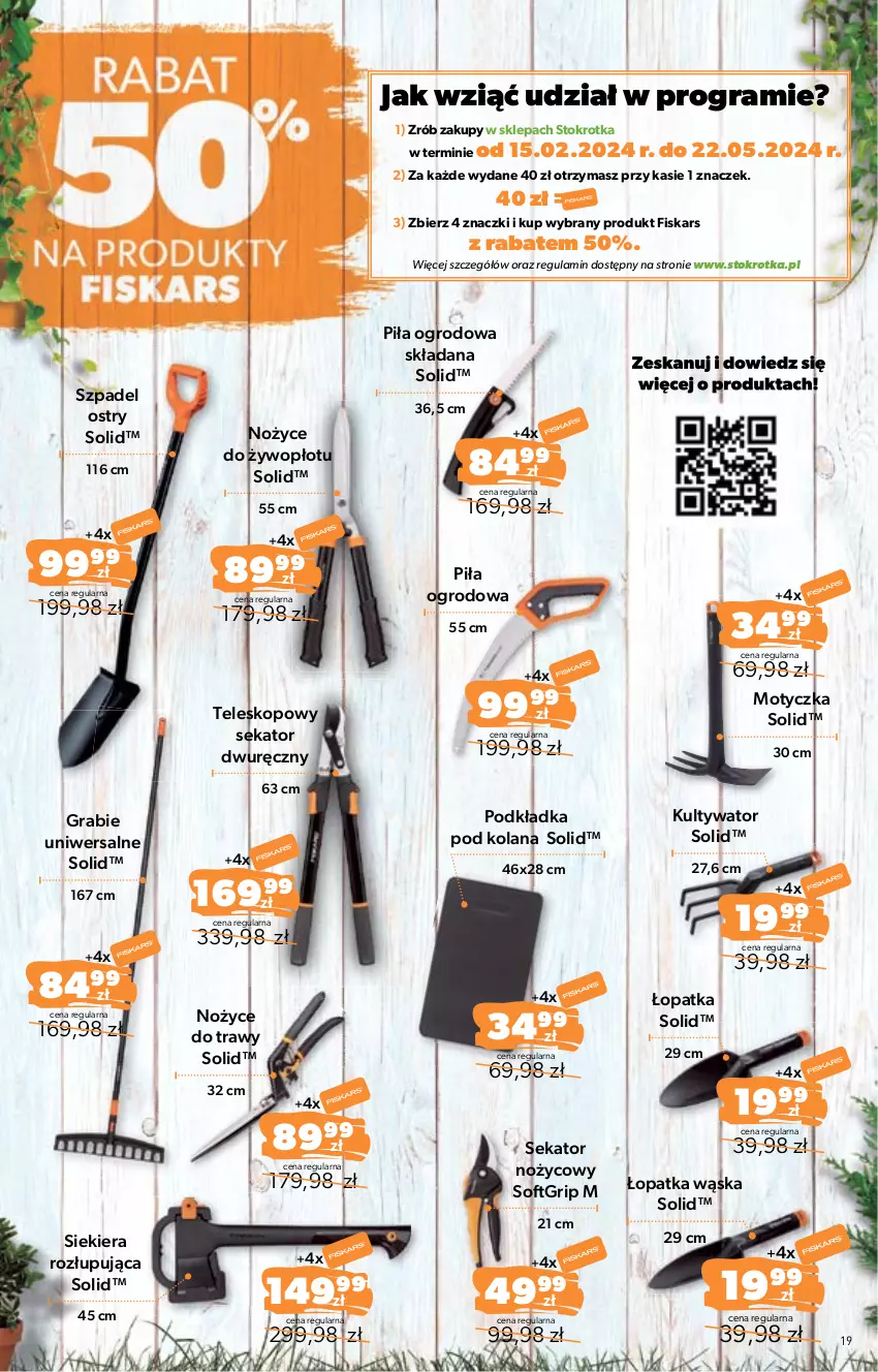 Gazetka promocyjna Stokrotka - Supermarket - ważna 15.02 do 21.02.2024 - strona 20 - produkty: Fiskars, Gra, LANA, Noż, Nożyce, Podkład, Podkładka, Sekator, Teleskop