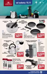 Gazetka promocyjna Aldi - Pełna oferta - Gazetka - ważna od 15.11 do 15.11.2025 - strona 9 - produkty: Noż, Nóż do chleba, Ostrzałka do noży, Blok na noże, Czajnik, Stek, Obieraczka, Nóż szefa kuchni, Chleb, Fa