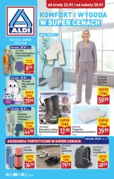 Gazetka promocyjna Aldi - Artykuły przemysłowe i tekstylia - Gazetka - ważna od 25.01 do 25.01.2025 - strona 1 - produkty: Top, Por, Koc, Body, Buty, Termos, Karp, Plecak, Sport, Poduszka, Pluszak, Fa