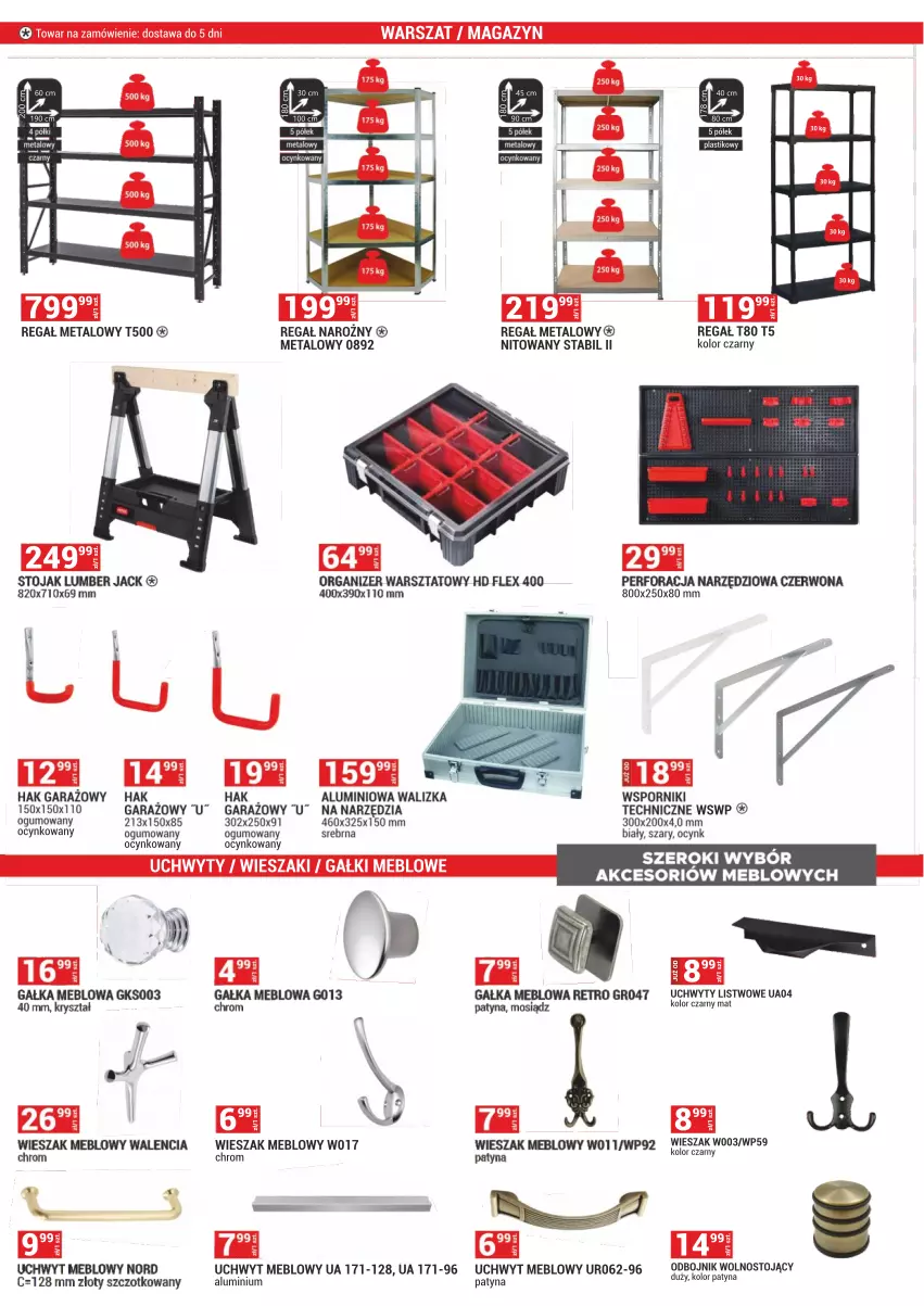 Gazetka promocyjna Merkury Market - ważna 01.12 do 31.12.2023 - strona 40 - produkty: Cynk, Gałka, Garaż, Organizer, Por, Regał, Regał metalowy, Stojak, Uchwyty, Walizka, Wieszak