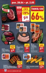 Gazetka promocyjna Aldi - Pełna oferta - Gazetka - ważna od 02.05 do 02.05.2025 - strona 8 - produkty: Kurczak, Sok, Sokołów, Stek, Kiełbaski białe, Boczek, Mięso, Boczek wieprzowy