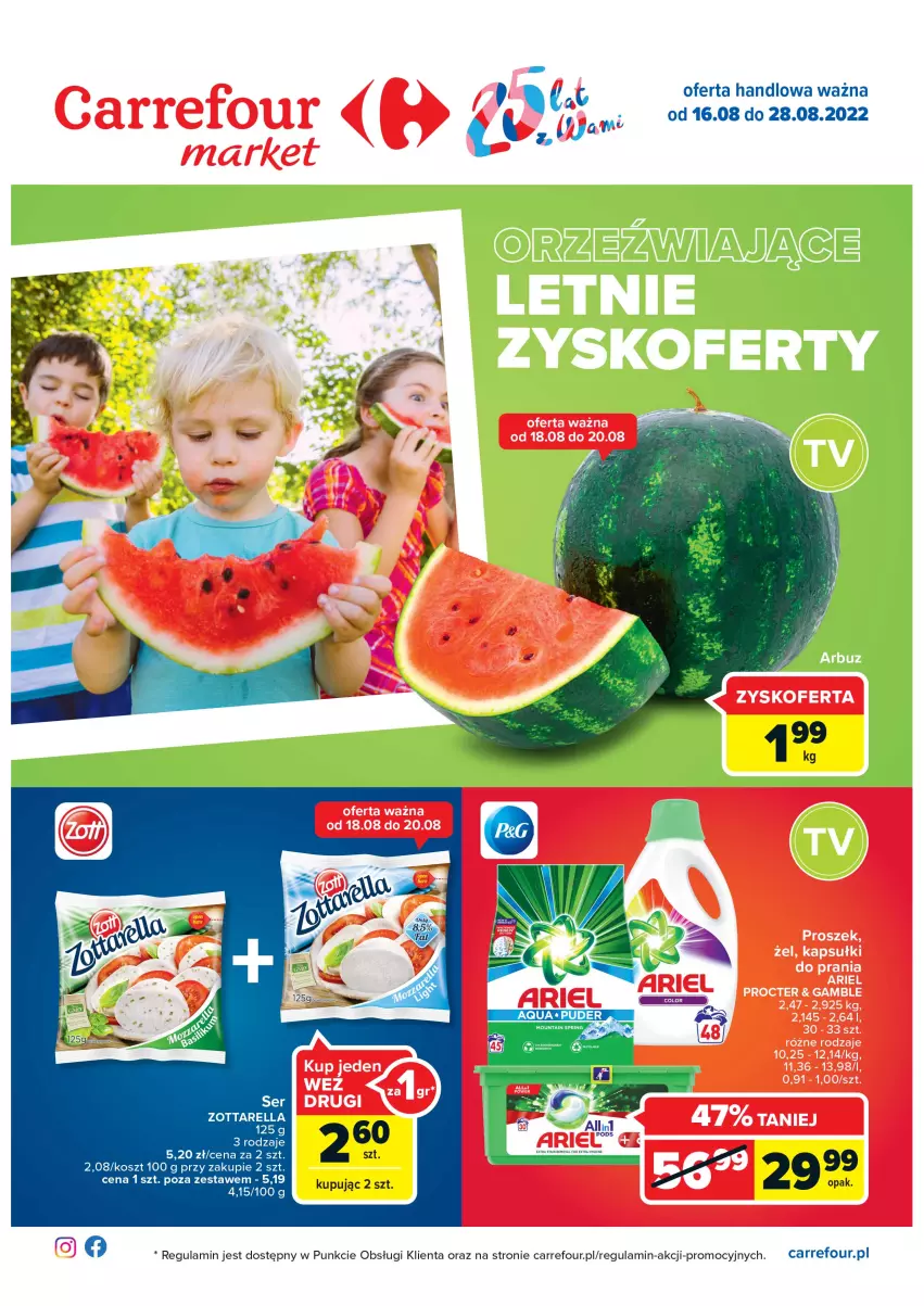 Gazetka promocyjna Carrefour - Gazetka Market - ważna 16.08 do 28.08.2022 - strona 1 - produkty: Kosz, Zott, Zottarella