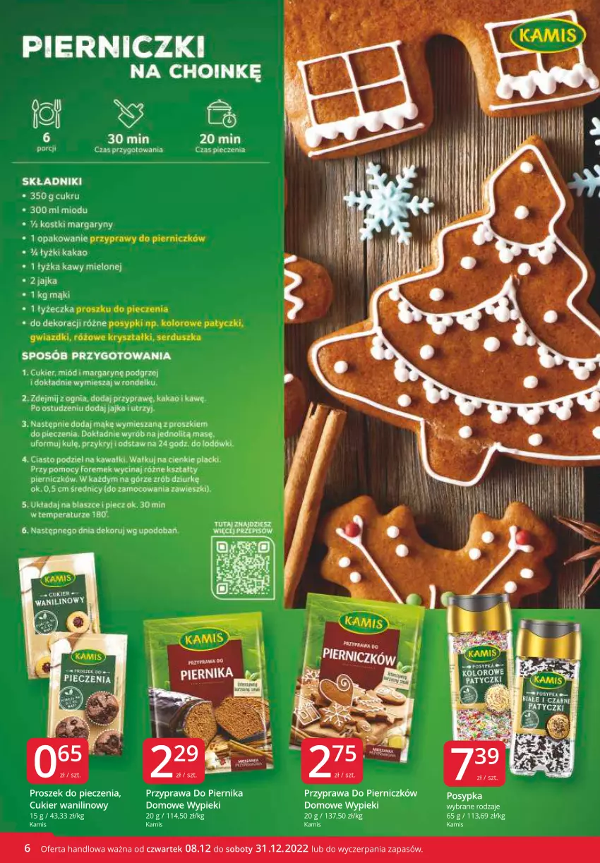 Gazetka promocyjna Market Vita - Gazetka promocyjna – Marketvita - ważna 08.12 do 31.12.2022 - strona 6 - produkty: Cukier, Cukier wanilinowy, Kakao, Kamis, Kawa, Lack, Miód, Mus, Piec, Piernik, Proszek do pieczenia, Rondel, Zawieszki