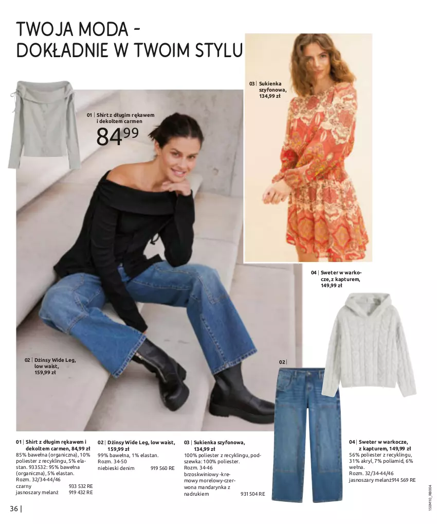 Gazetka promocyjna Bonprix - STYLOWE OBLICZA ZIMY - ważna 28.10.2024 do 28.01.2025 - strona 38 - produkty: Dżinsy, Koc, Moda, Sukienka, Sweter, Wełna