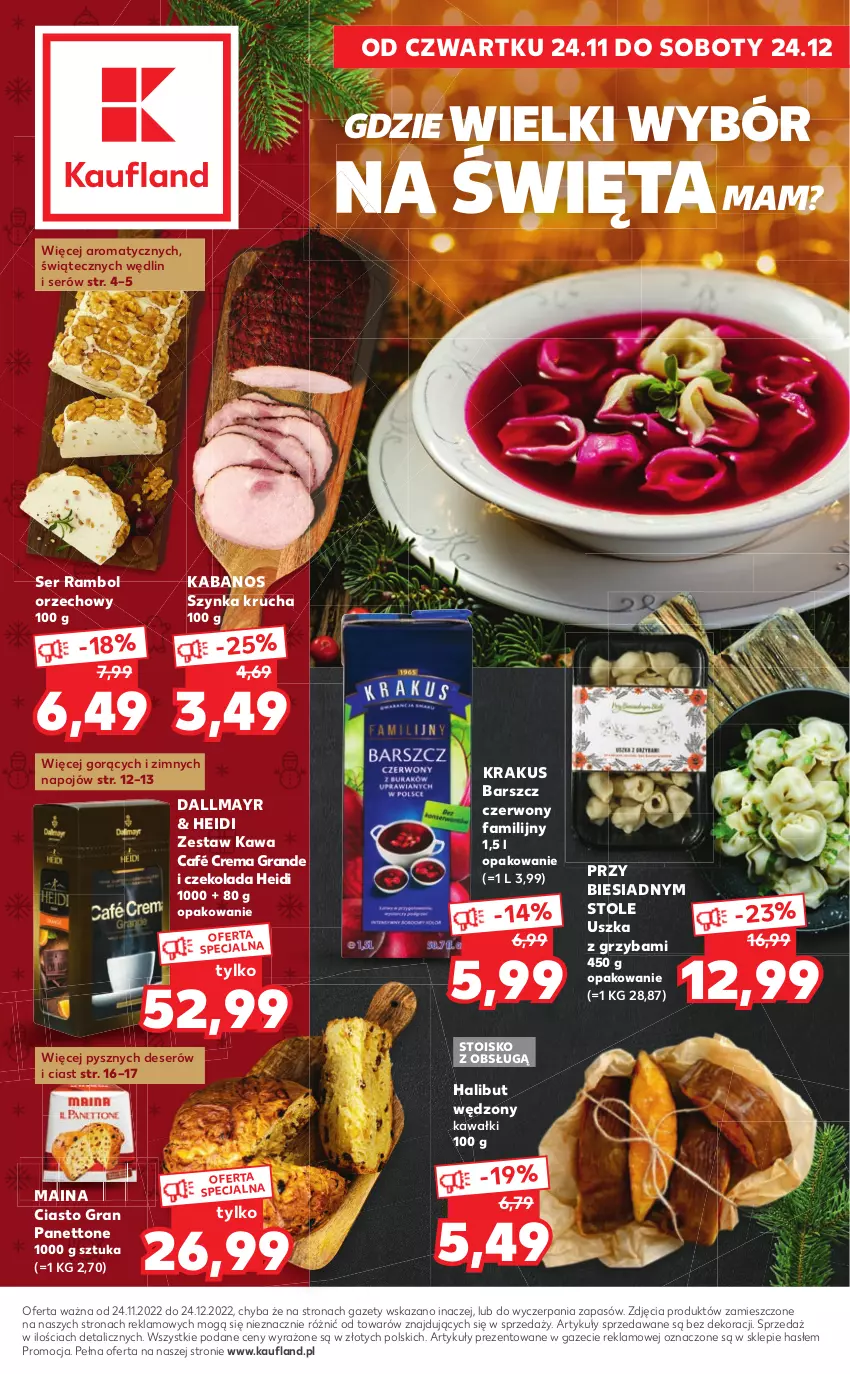 Gazetka promocyjna Kaufland - Katalog Regionalne Produkty - ważna 24.11 do 24.12.2022 - strona 1 - produkty: Czekolada, Dallmayr, Deser, Fa, Gra, Halibut, Kabanos, Kawa, Krakus, Ser, Szynka