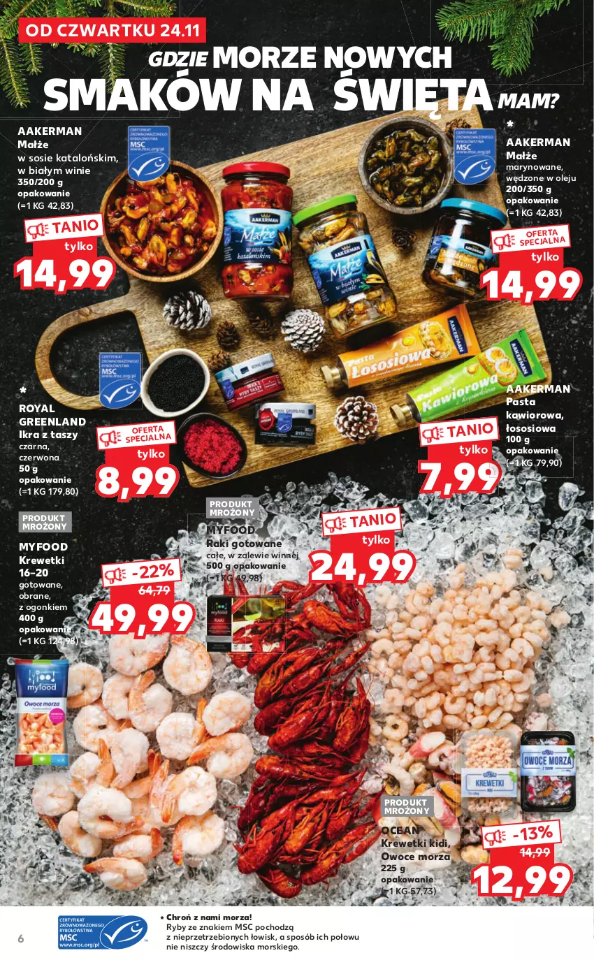 Gazetka promocyjna Kaufland - Katalog Regionalne Produkty - ważna 24.11 do 24.12.2022 - strona 6 - produkty: Kawior, Krewetki, Małże, Olej, Owoce, Owoce morza, Sos