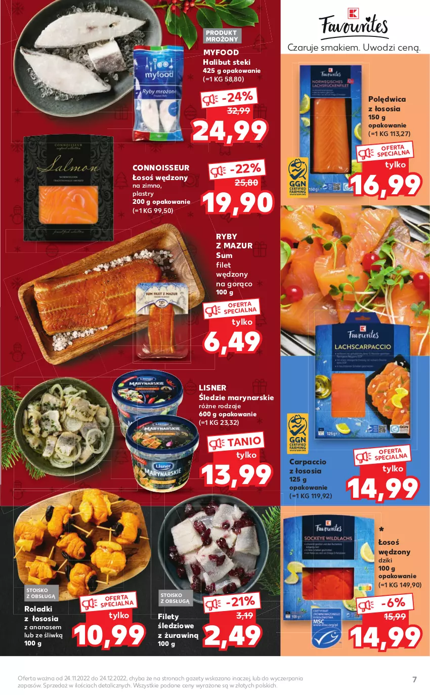 Gazetka promocyjna Kaufland - Katalog Regionalne Produkty - ważna 24.11 do 24.12.2022 - strona 7 - produkty: Ananas, Carpaccio, Halibut, Lisner, Polędwica, Sos, Stek