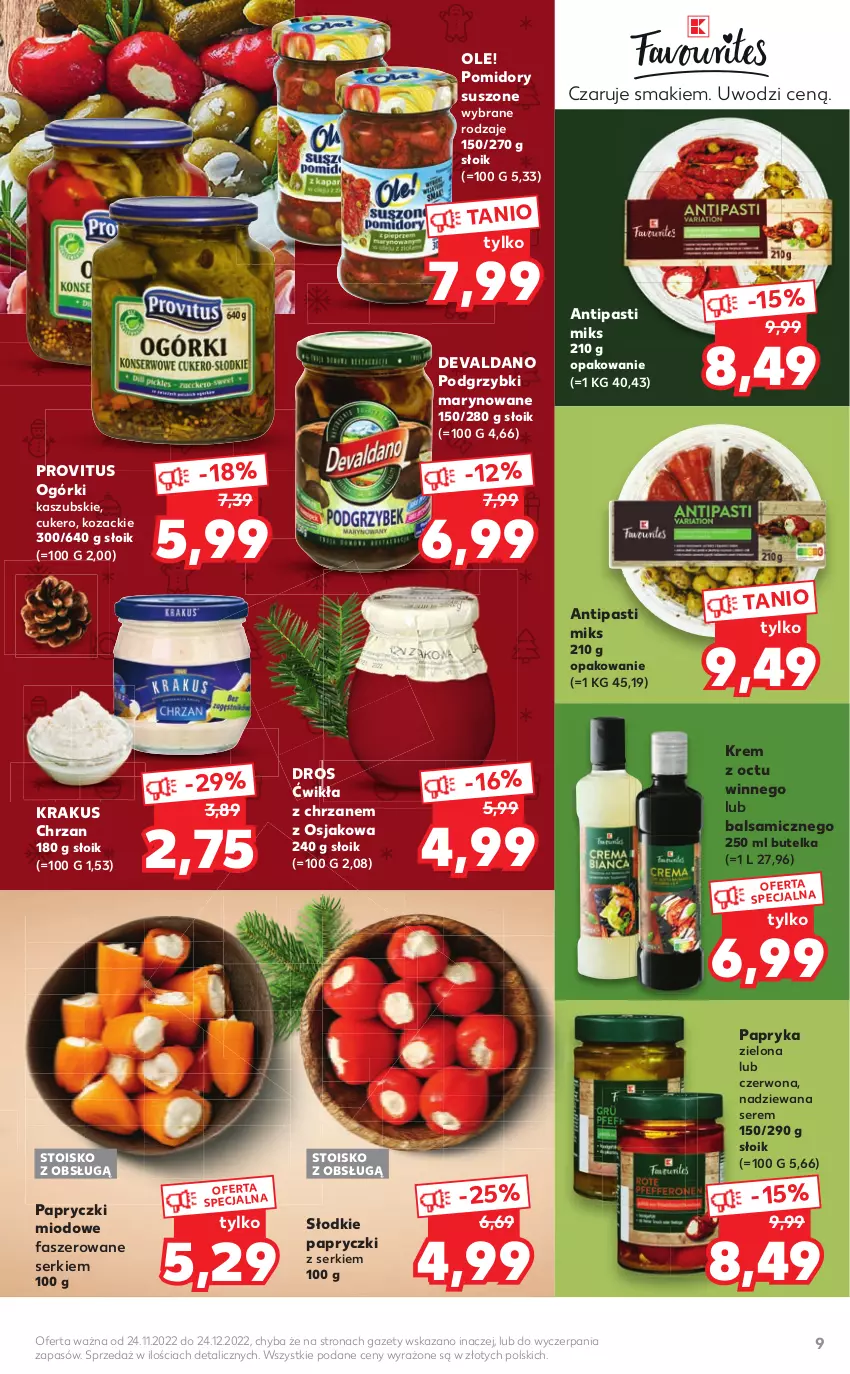 Gazetka promocyjna Kaufland - Katalog Regionalne Produkty - ważna 24.11 do 24.12.2022 - strona 9 - produkty: Chrzan, Fa, Krakus, Ole!, Papryka, Podgrzybki, Podgrzybki marynowane, Pomidory, Sati, Ser