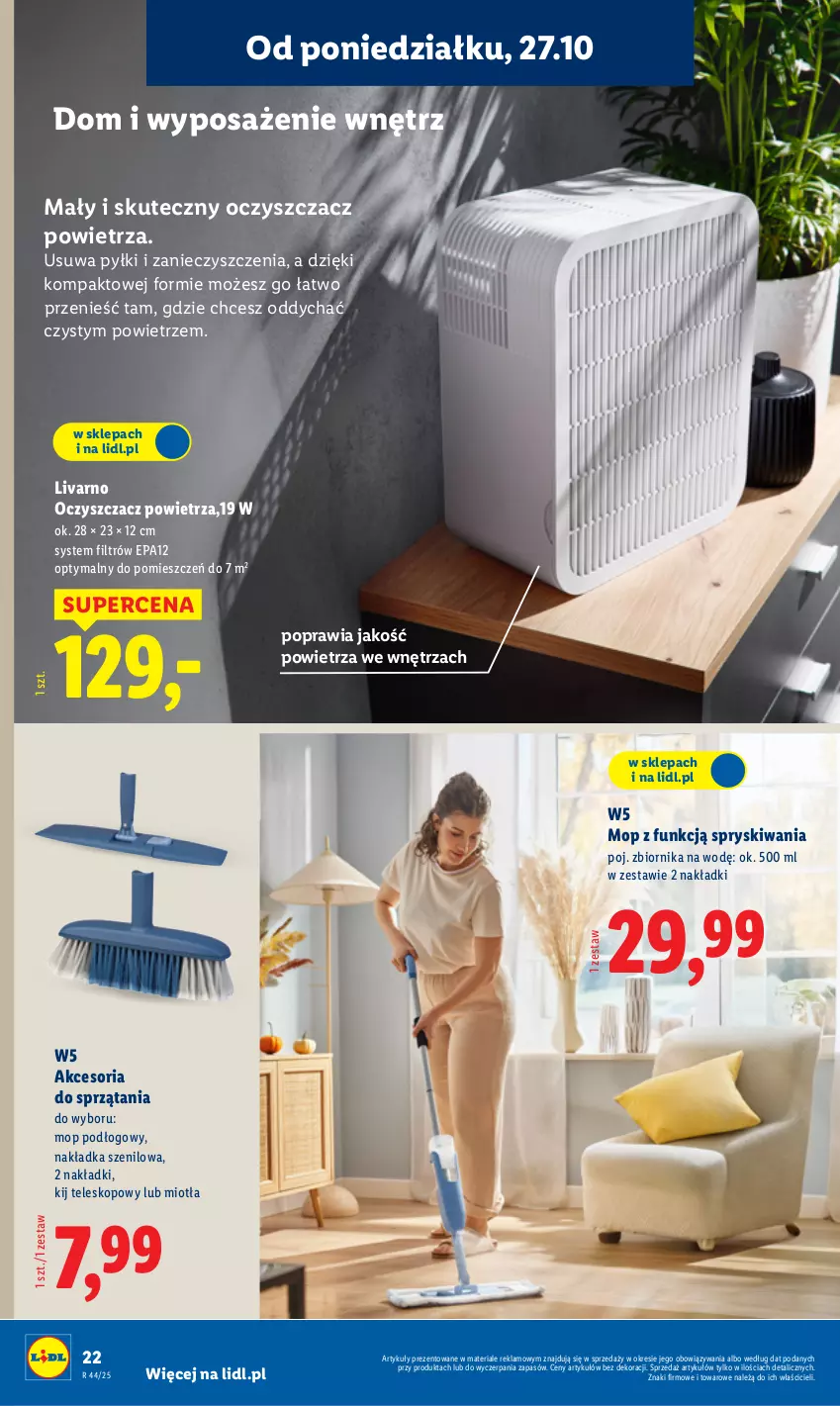 Gazetka promocyjna Lidl - GAZETKA - ważna 27.10 do 31.10.2025 - strona 26 - produkty: Ivar, Miotła, Mop, Oczyszczacz powietrza, Teleskop