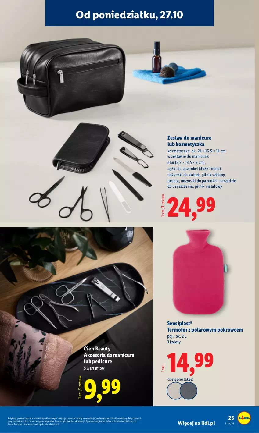 Gazetka promocyjna Lidl - GAZETKA - ważna 27.10 do 31.10.2025 - strona 29 - produkty: Cążki, Kosmetyczka, Noż, Nożyczki, Pęseta, Pilnik