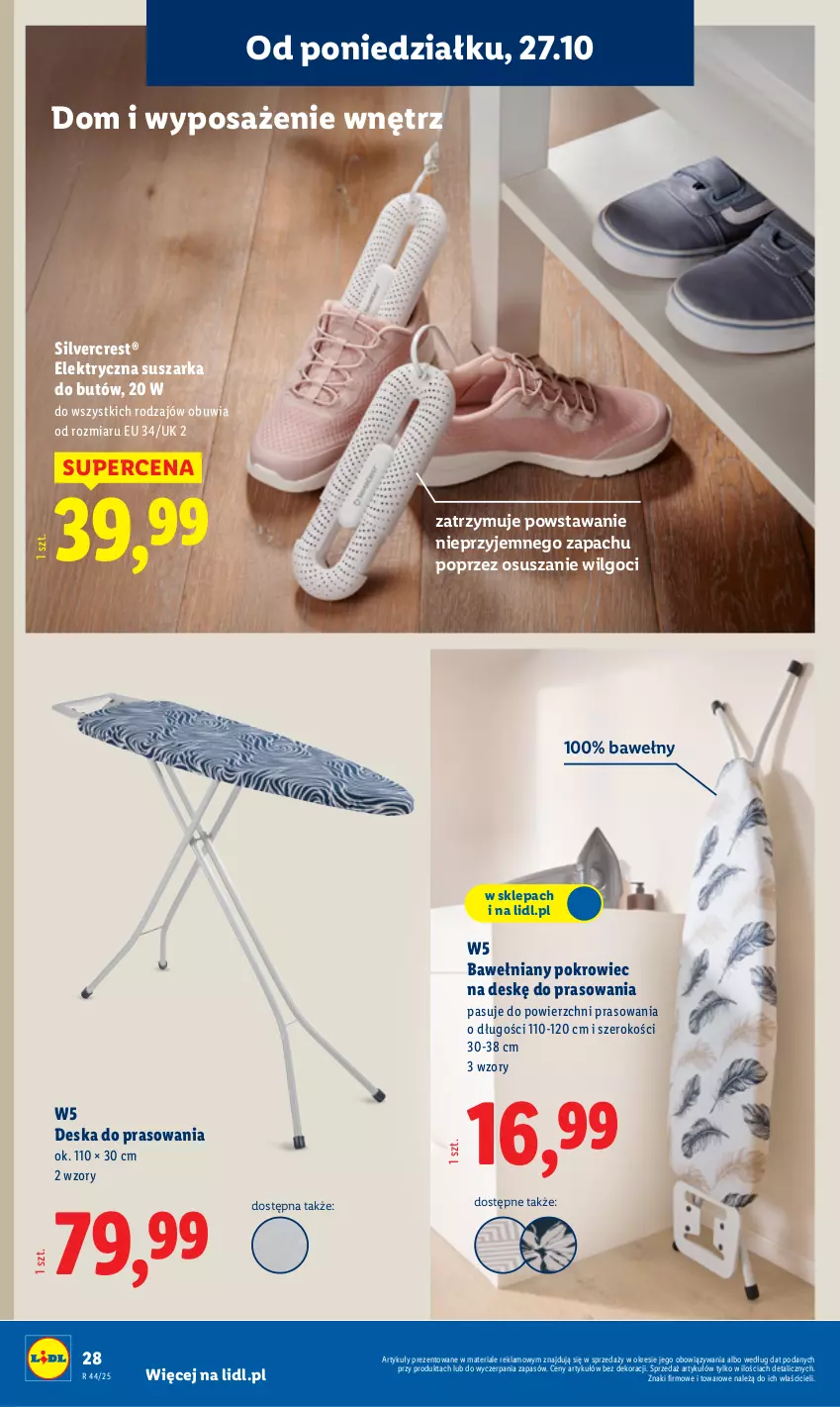 Gazetka promocyjna Lidl - GAZETKA - ważna 27.10 do 31.10.2025 - strona 32 - produkty: Deska do prasowania, LG, Pokrowiec, Pokrowiec na deskę, Silvercrest, Suszarka
