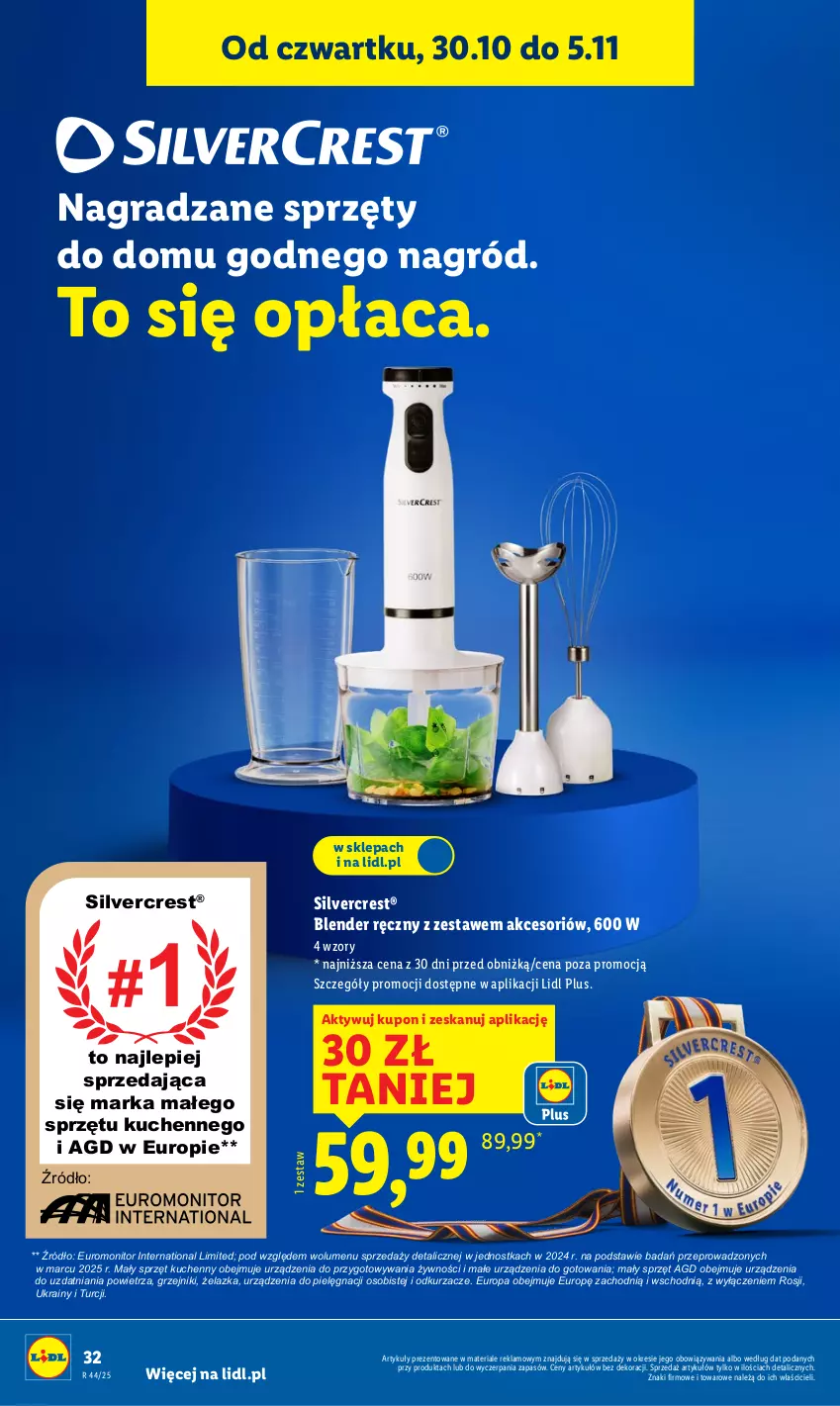 Gazetka promocyjna Lidl - GAZETKA - ważna 27.10 do 31.10.2025 - strona 36 - produkty: Blender, Blender ręczny, Gra, Grzejnik, Monitor, Odkurzacz, Odkurzacze, Silvercrest