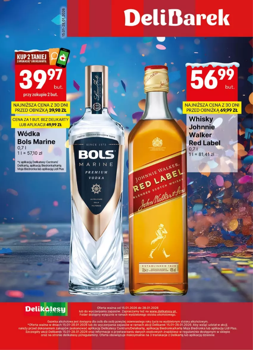 Gazetka promocyjna Delikatesy Centrum - Delibarek DC03-DC04 - ważna 15.01 do 28.01.2026 - strona 1 - produkty: Bols, Dron, Pur, Rama, Rum, Tran, Wódka