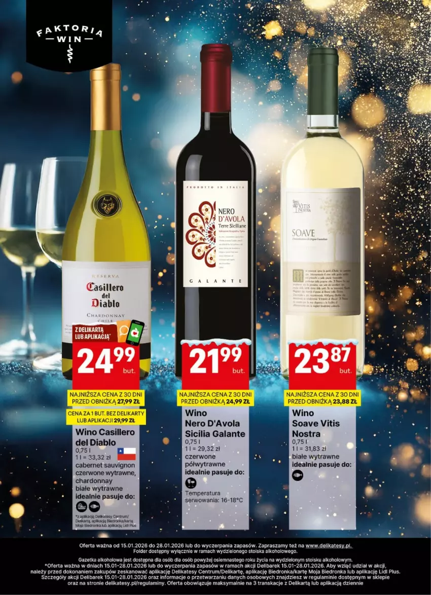 Gazetka promocyjna Delikatesy Centrum - Delibarek DC03-DC04 - ważna 15.01 do 28.01.2026 - strona 2 - produkty: Cabernet Sauvignon, Chardonnay, Dron, Fa, Gala, Rama, Rum, Tran, Wino