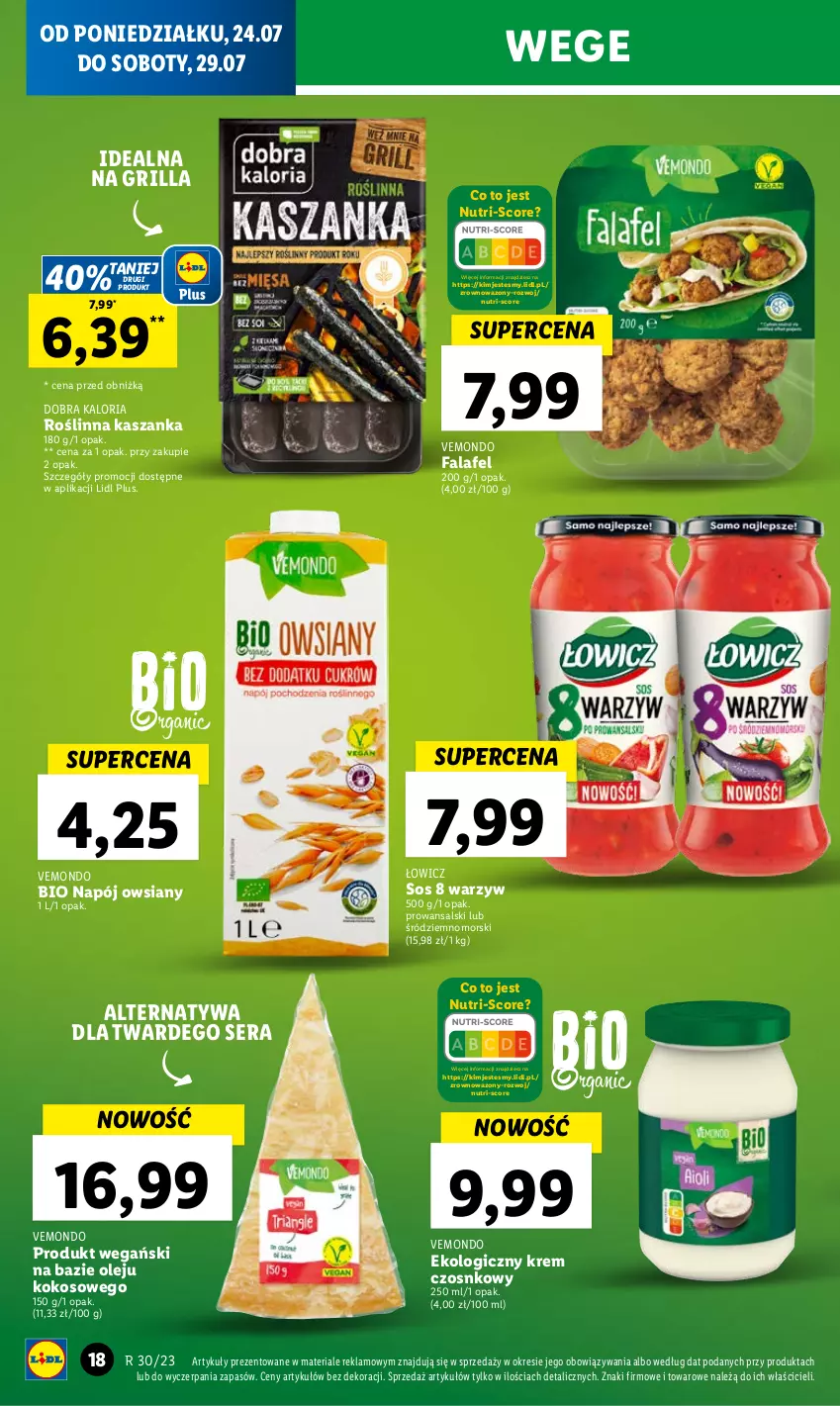 Gazetka promocyjna Lidl - GAZETKA - ważna 24.07 do 29.07.2023 - strona 30 - produkty: Fa, Grill, Kasza, Kaszanka, Kokos, Napój, Olej, Ser, Sos, Wazon