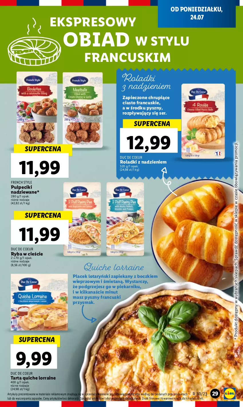 Gazetka promocyjna Lidl - GAZETKA - ważna 24.07 do 29.07.2023 - strona 41 - produkty: Ciasto francuskie, Piec, Piekarnik, Ryba, Ser, Tarta