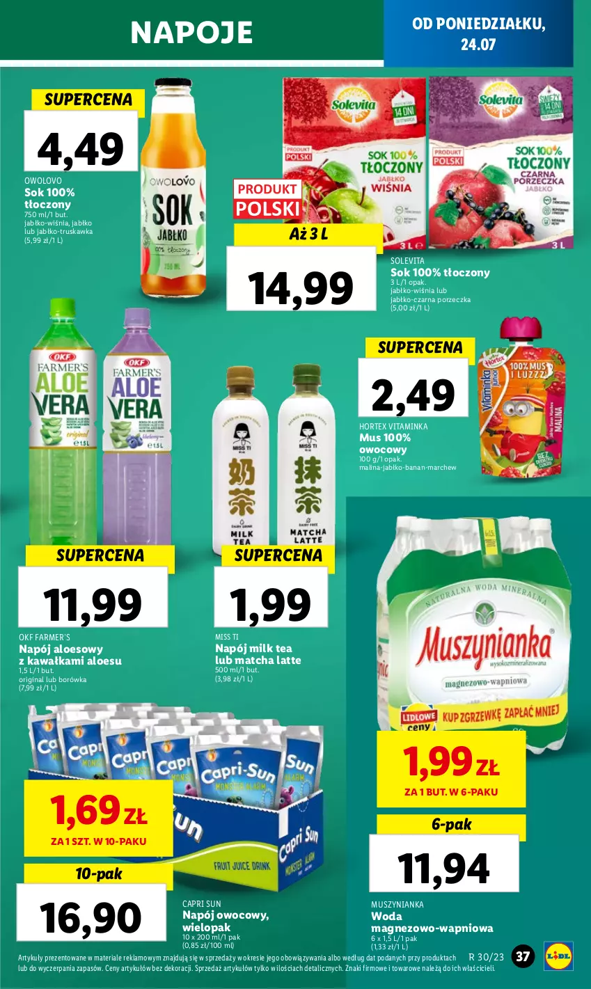 Gazetka promocyjna Lidl - GAZETKA - ważna 24.07 do 29.07.2023 - strona 51 - produkty: Borówka, Fa, Gin, Hortex, Inka, Kawa, Magnez, Mus, Muszynianka, Napój, Napoje, Por, Sok, Woda