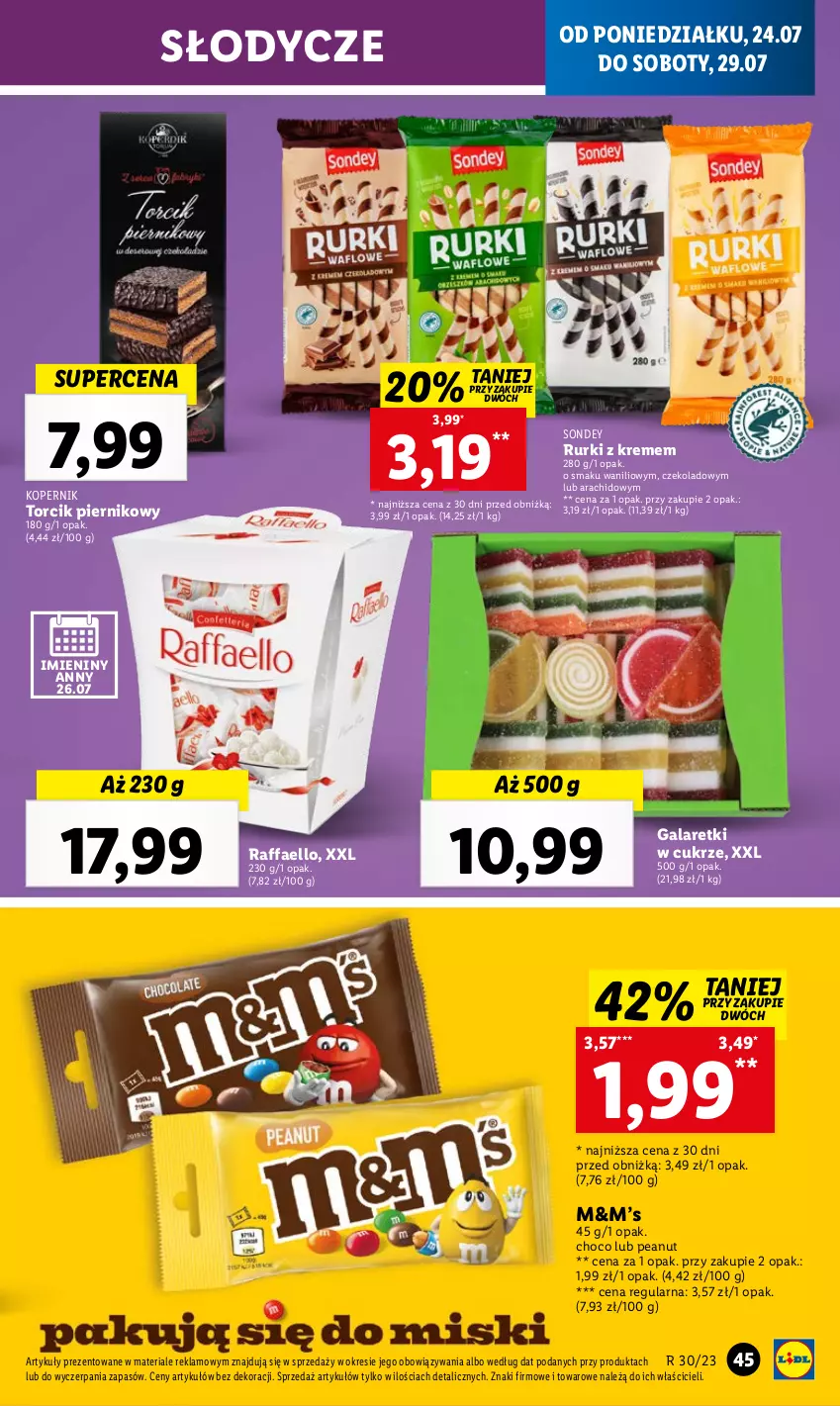 Gazetka promocyjna Lidl - GAZETKA - ważna 24.07 do 29.07.2023 - strona 59 - produkty: Fa, Gala, Galaretki, Piernik, Raffaello, Rurki