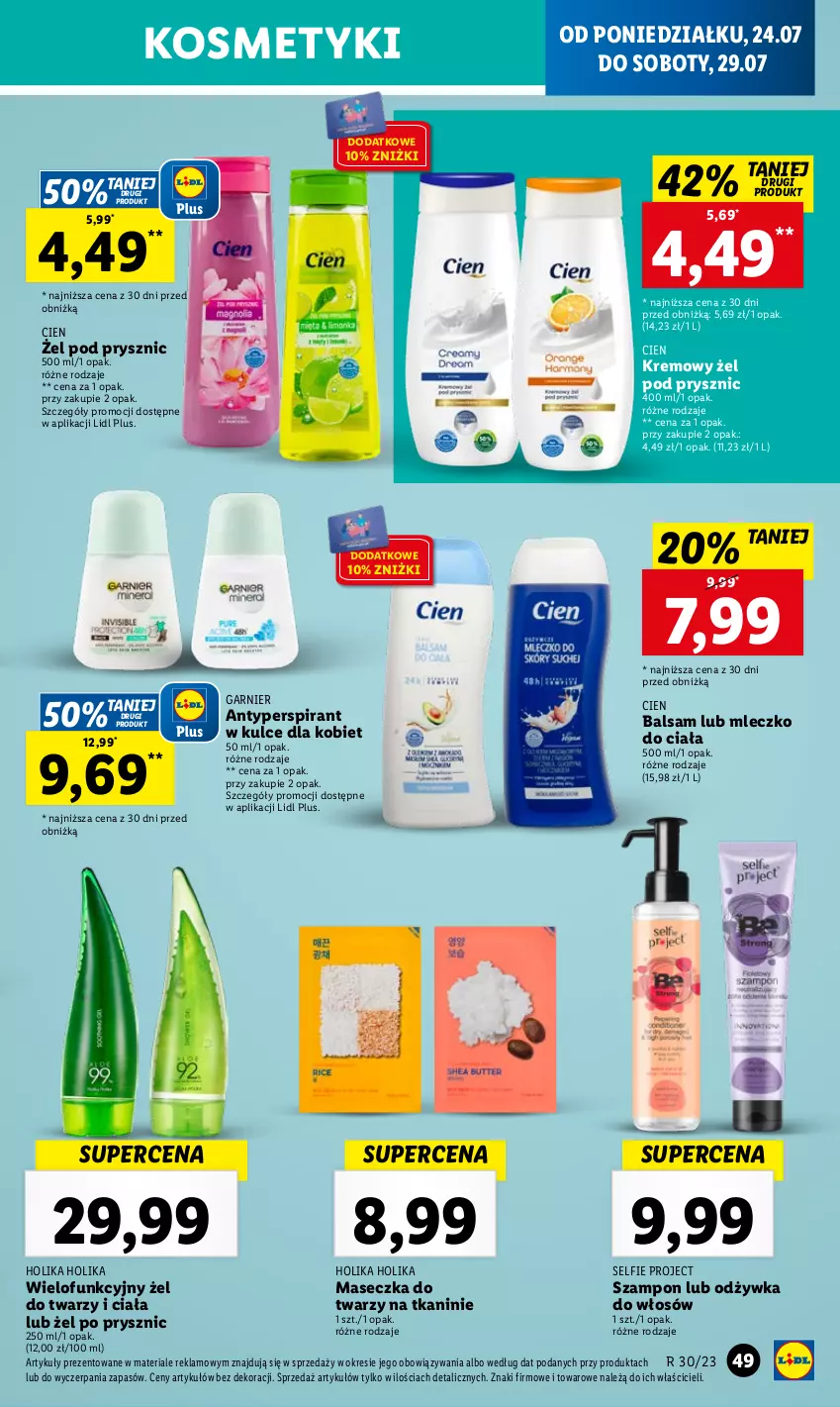 Gazetka promocyjna Lidl - GAZETKA - ważna 24.07 do 29.07.2023 - strona 63 - produkty: Antyperspirant, Garnier, Holika Holika, Mleczko, Mleczko do ciała, Odżywka, Szampon