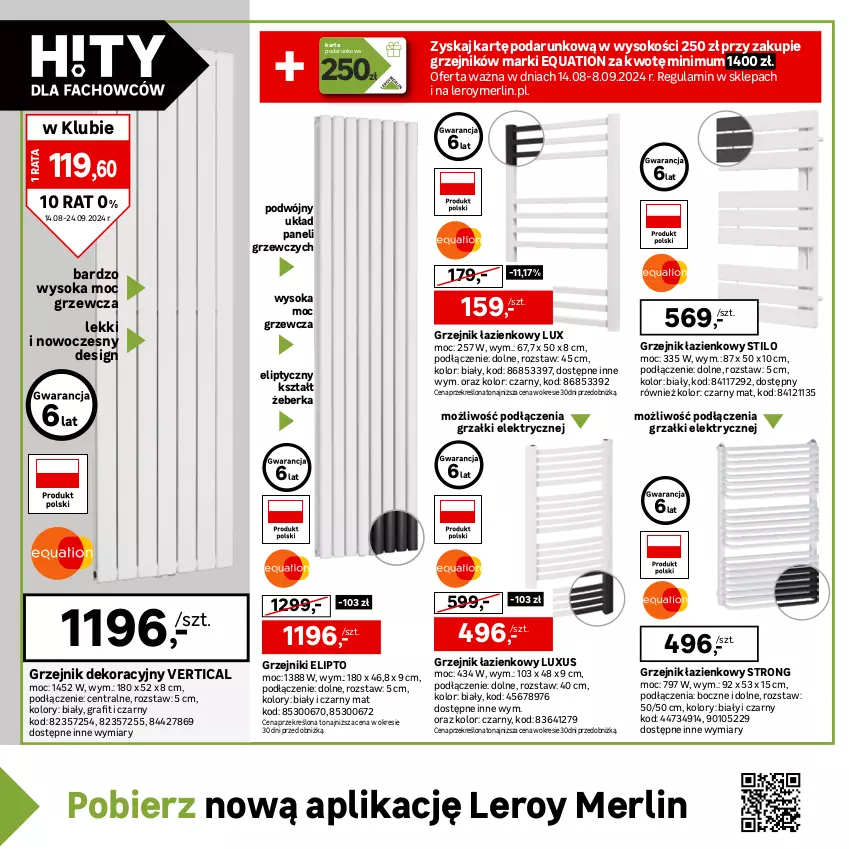 Gazetka promocyjna Leroy Merlin - Gazetka Leroy Merlin - ważna 14.08 do 24.09.2024 - strona 22 - produkty: Fa, Gra, Grzejnik, Grzejnik łazienkowy, Pur, Ser, Sok, Termos