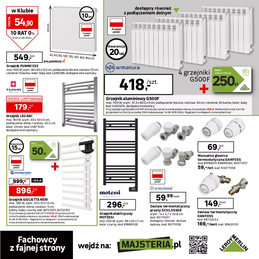 Gazetka promocyjna Leroy Merlin - Gazetka Leroy Merlin - ważna 14.08 do 24.09.2024 - strona 23 - produkty: Fa, Gra, Grzejnik, Grzejnik łazienkowy, Pur, Ser, Sok, Termos