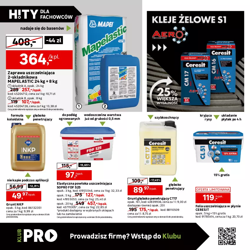 Gazetka promocyjna Leroy Merlin - Gazetka Leroy Merlin - ważna 14.08 do 24.09.2024 - strona 28 - produkty: Ceresit, Geoflex, Gra, Grunt, Klej, Klej elastyczny, Ogrzewanie, Por, Sok, Zaprawa klejowa