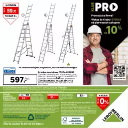 Gazetka promocyjna Leroy Merlin - Gazetka Leroy Merlin - Gazetka - ważna od 24.09 do 24.09.2024 - strona 40 - produkty: Top, Sok, Drabina, Papier, Kosz, Bosch, Waga, Sprzedawcy