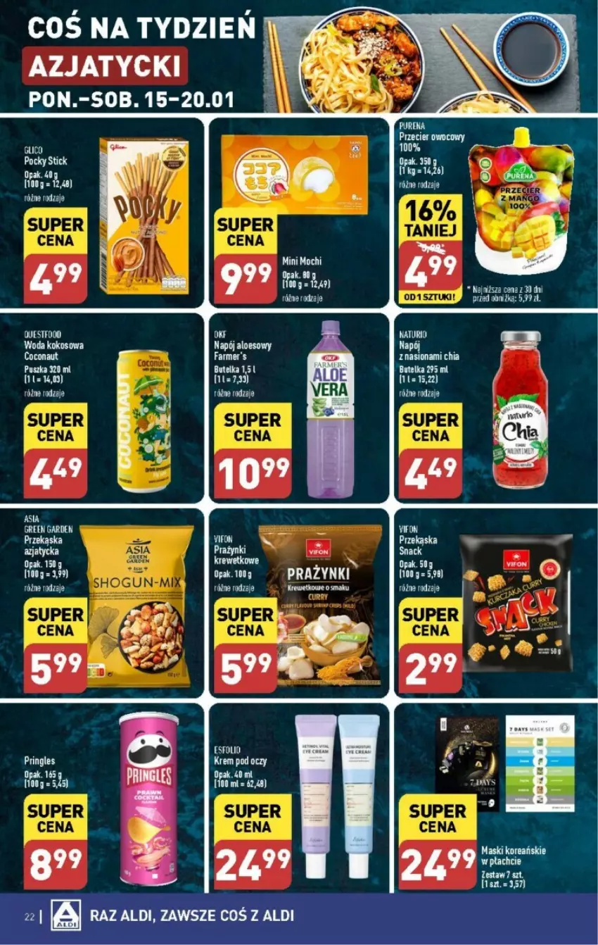 Gazetka promocyjna Aldi - ważna 15.01 do 21.01.2024 - strona 15 - produkty: Fa, Kokos, Krem pod oczy, Napój, Pringles, Woda