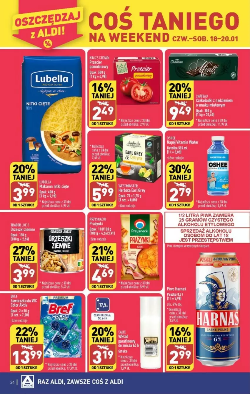 Gazetka promocyjna Aldi - ważna 15.01 do 21.01.2024 - strona 17 - produkty: Earl Grey, Fa, Gra, Oshee, Piwa, Przysnacki, Sok